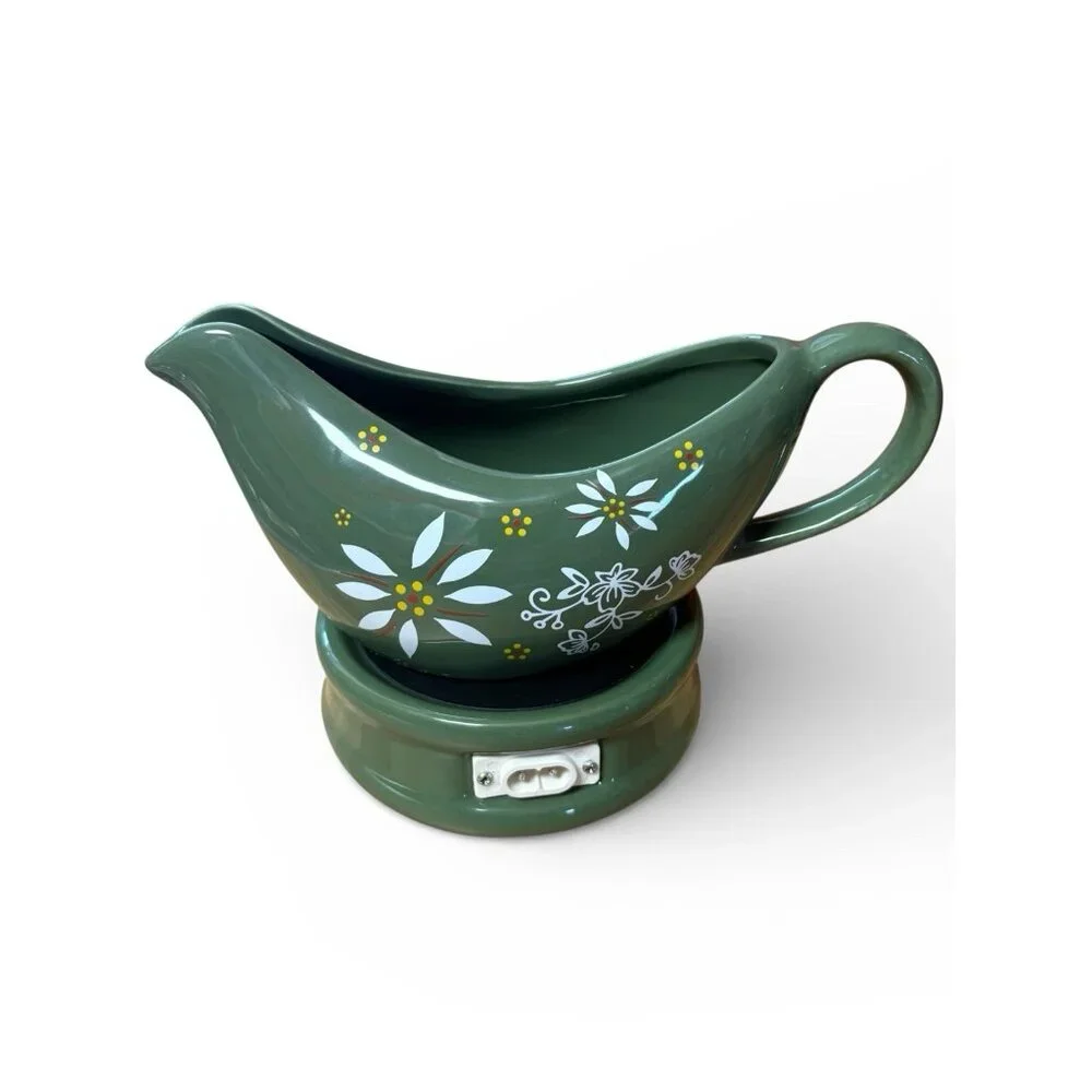 Temptations Porcelain Electric Gravy Boat w/ Warmer Base Saucier NEW - Picture 2 of 4